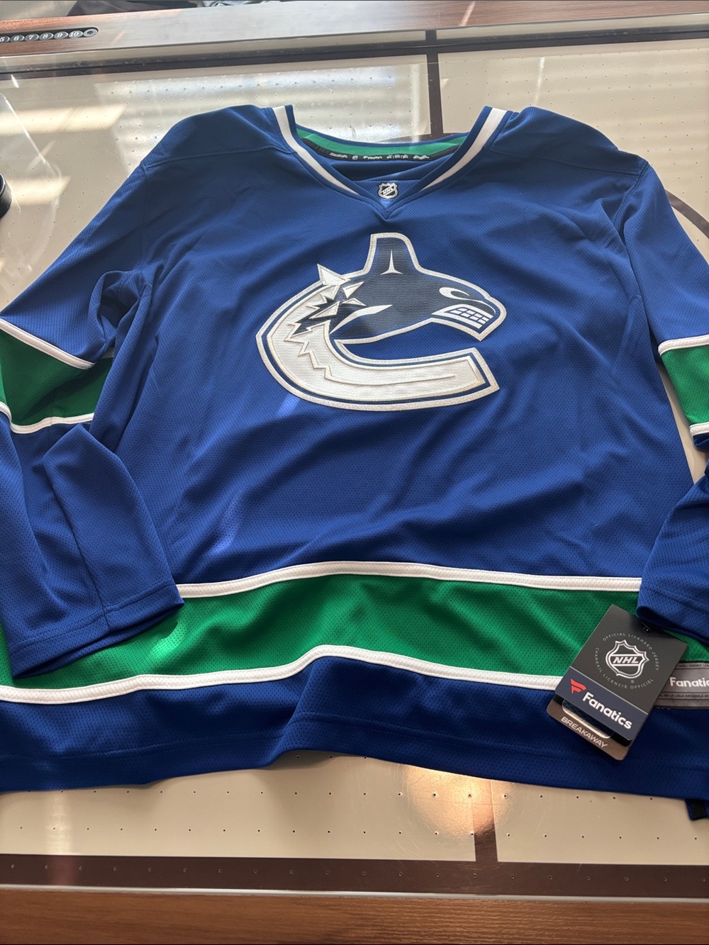 Fanatics Vancouver Canucks Blue and Green Hockey Jersey